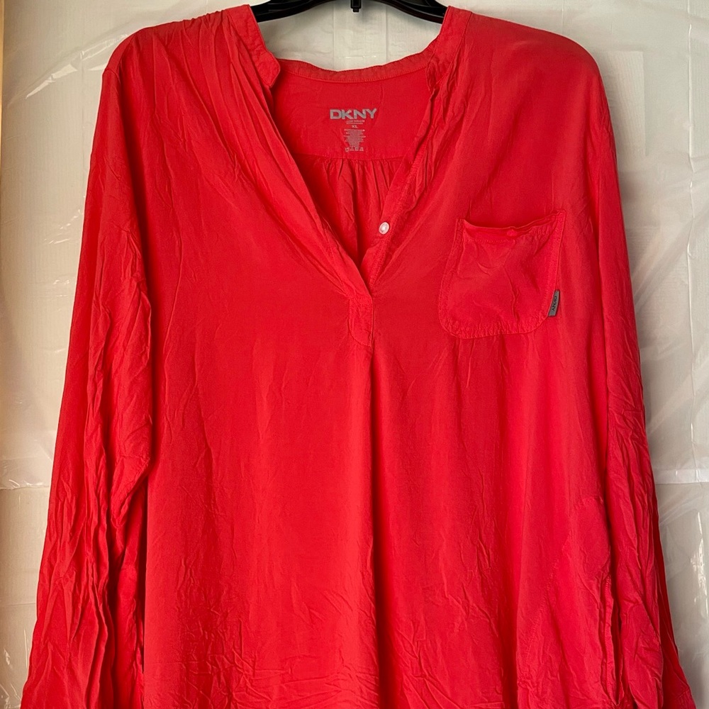 DKNY Pajama Top With Pockets